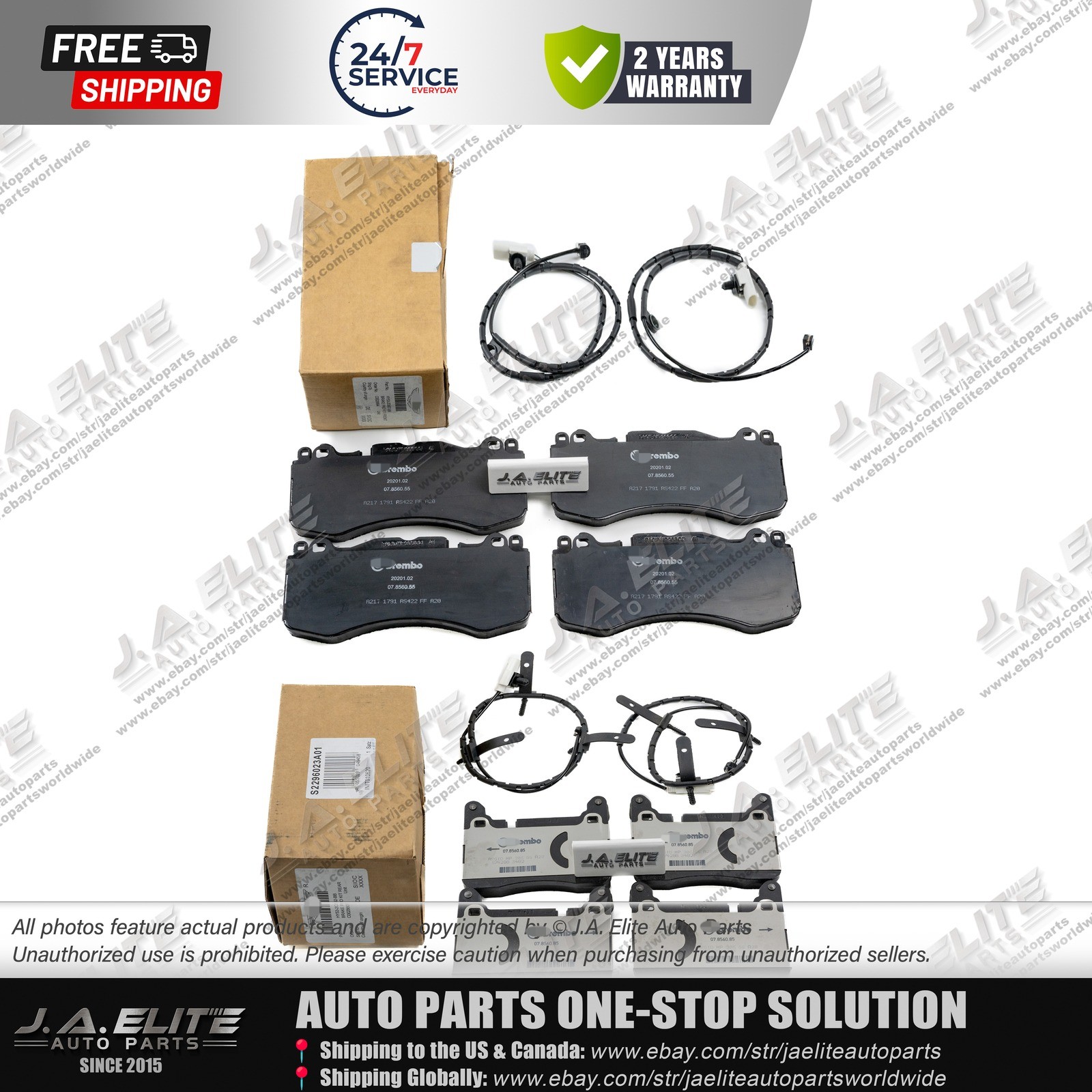 NEW  Front & Rear Brake Pads fit Aston Martin DB9 DB11 + FREE SENSOR