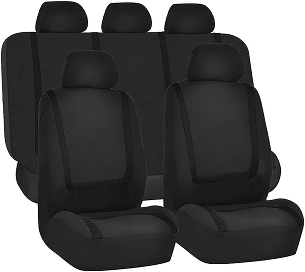 For All Renault Luxury 5 Seats Polyester Seat Cover Black Full Set