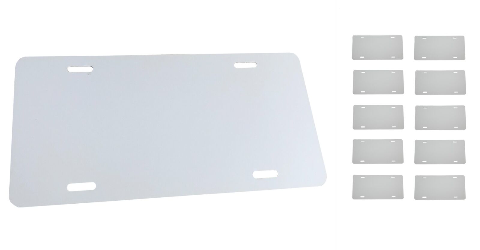 10x WHITE Aluminum Blank License Plates 12x6 .020 Gauge 0.5mm USA