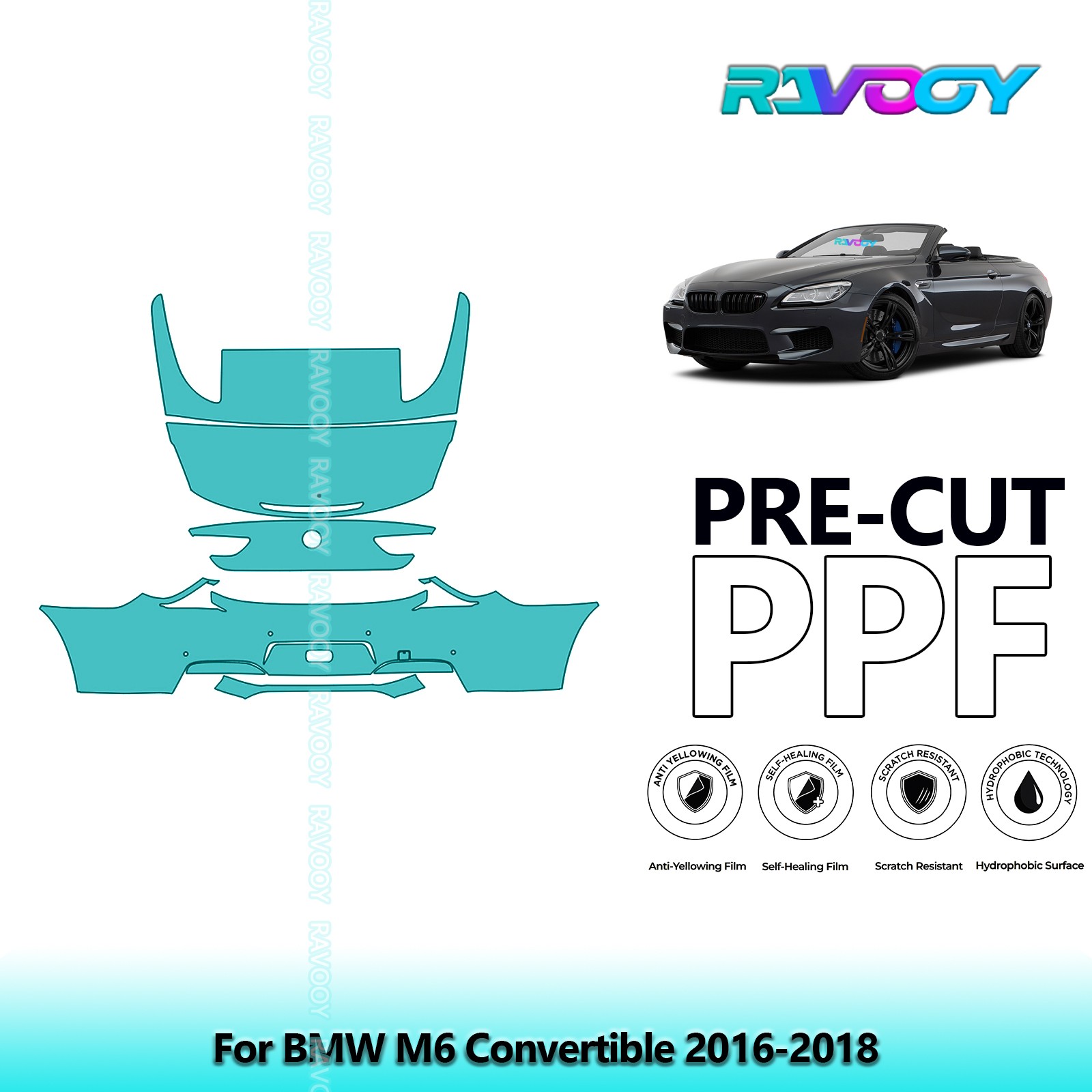 PreCut Paint Protection PPF Kit For BMW M6 Convertible 2016-2018