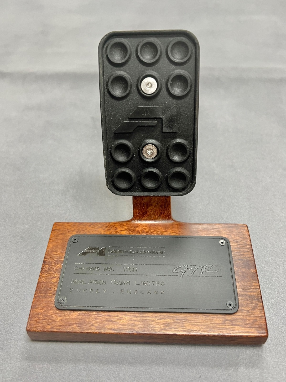 McLaren F1 / GTR pedal pad - Polymer reproduction artwork from original example McLaren F1 / GTR pedal pad - Polymer reproduction artwork from original example