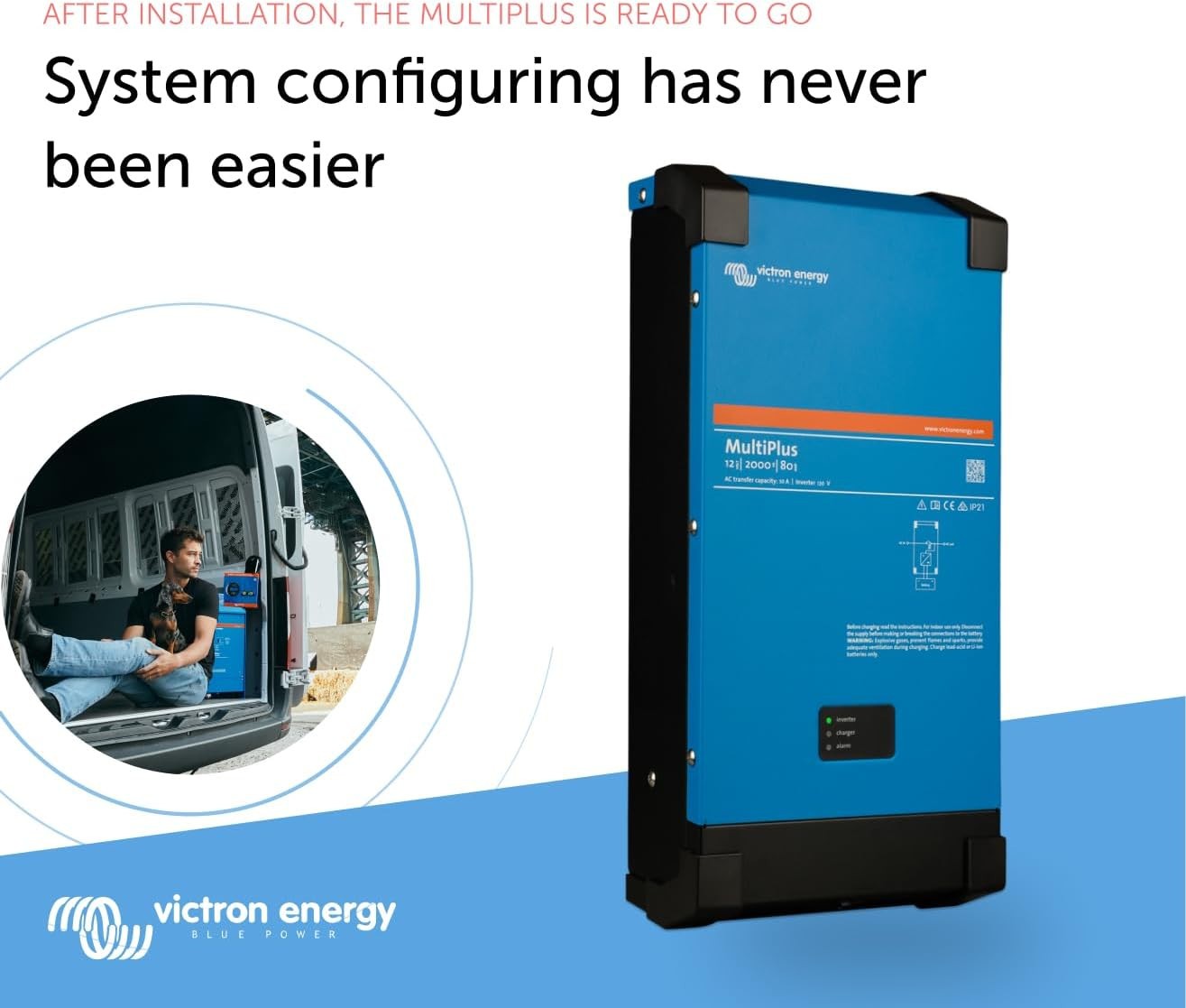 Victron Energy MultiPlus 2000VA 12Volt Pure Sine Wave Inverter  80A Charger