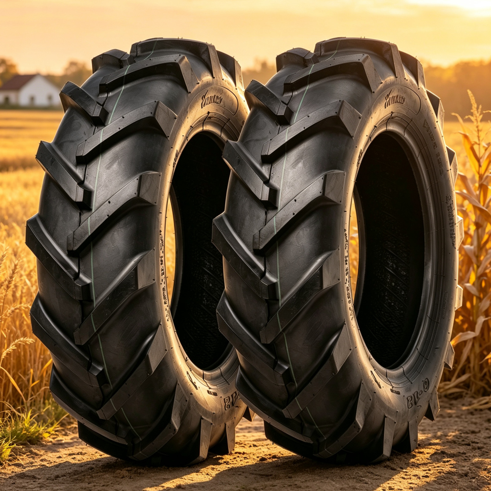 2X 6.00-12 Agricultural Farm Tires 6.00X12 Tractor Farm Implement R-1 Tread 6PR