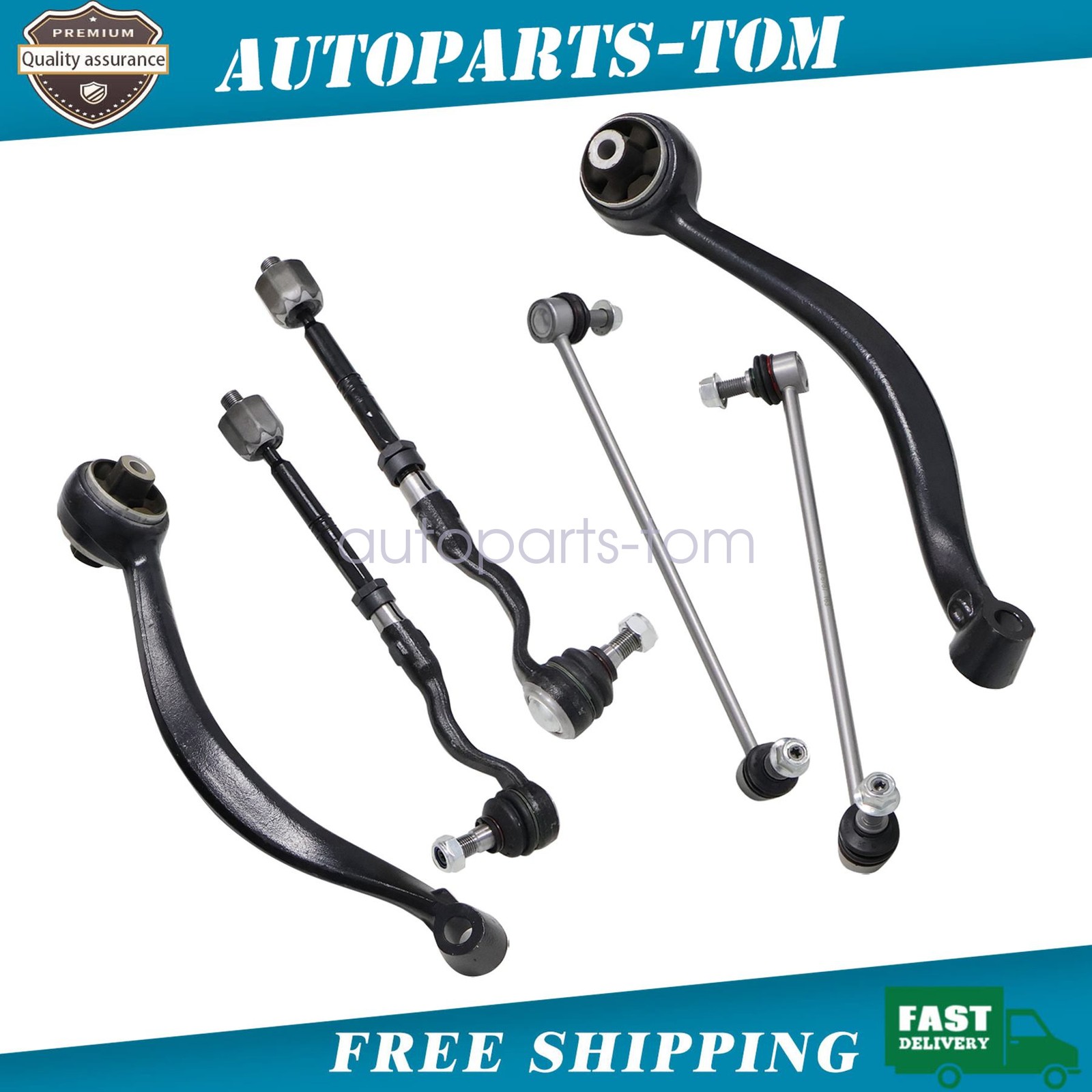 6X Front Lower Forward Control Arms Sway Bars Tie Rods For BMW X3 X4 2011-2017