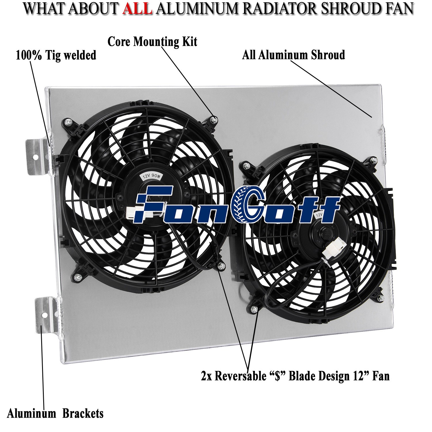 Aluminum Shroud Fan For 1957-59 Ford Fairlane Ranchero Edsel Corsair Villager V8 Aluminum Shroud Fan For 1957-59 Ford Fairlane Ranchero Edsel Corsair Villager V8