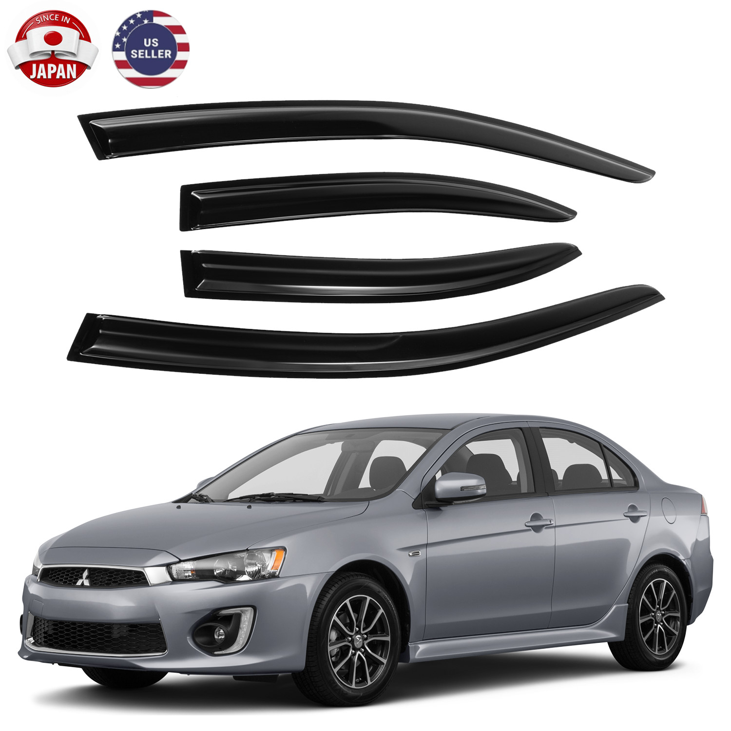 4X For Mitsubishi Lancer 2008-2017 Window Visors Rain Guards Deflector