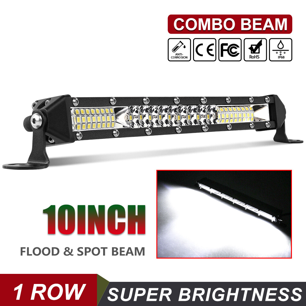 Ultra-thin 544W 10inch Slim Led Light Bar Flood Spot Combo Offroad UTV SUV 12\