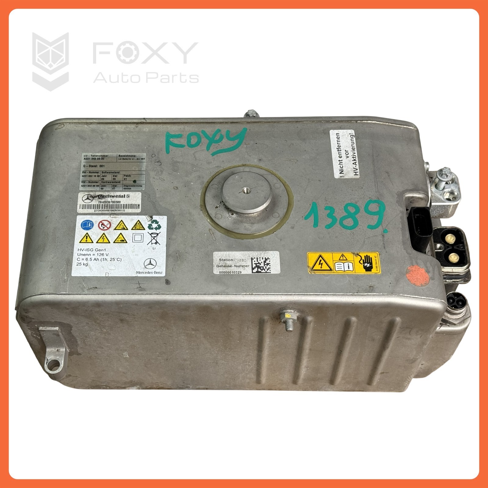 10-14 Mercedes W221 S400 Hybrid Lithium-Ion Engine Battery 2213400500 OEM PARTS