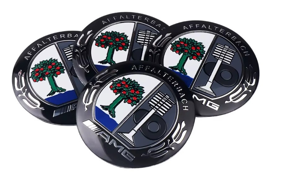 4  AMG Affalterbach Wheel Center Stickers 56MM For Mercedes-Benz Brabus Maybach