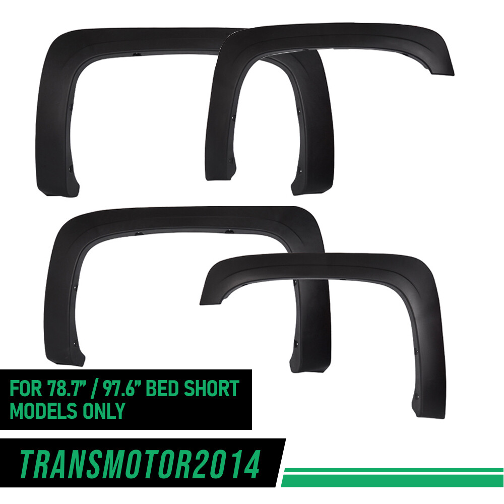 4X Factory Style Fender Flares Fit For 07-13 Chevy Silverado 1500/2500HD/3500HD