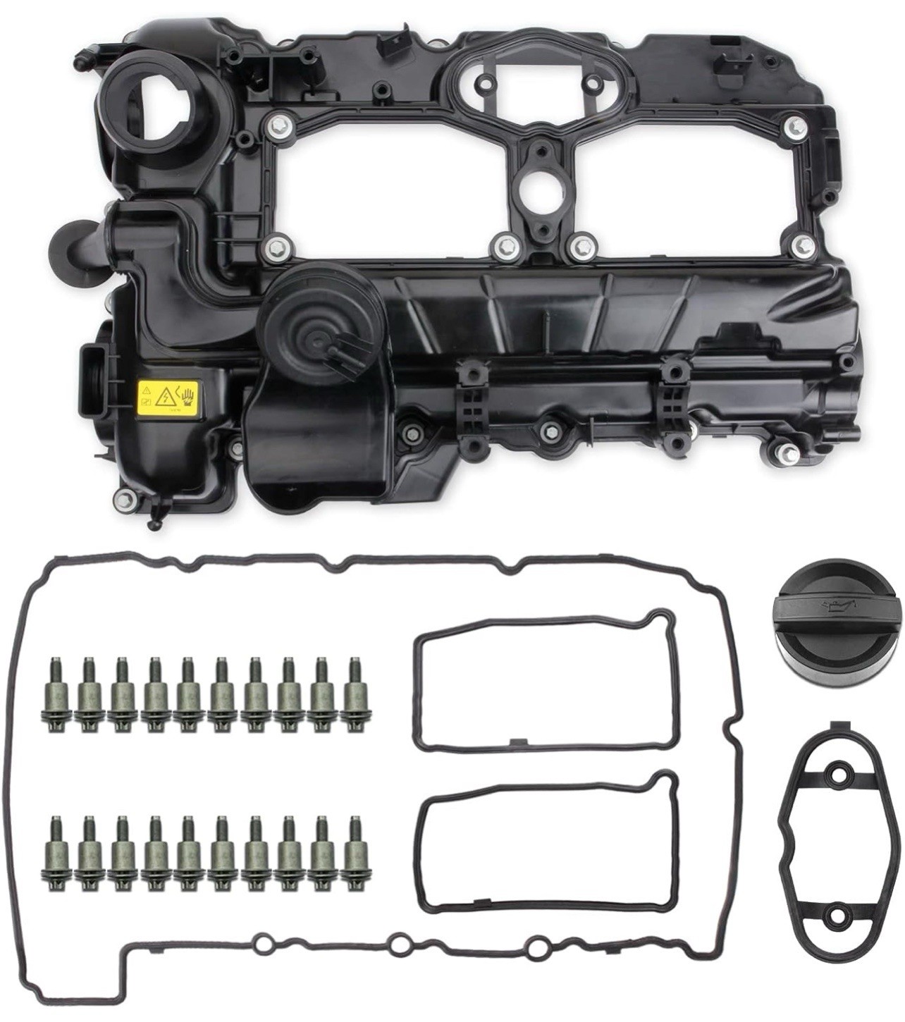 MITZONE N26 Engine Valve Cover with Gasket Bolts Kit & Oil Cap for BMW 2012/2014
