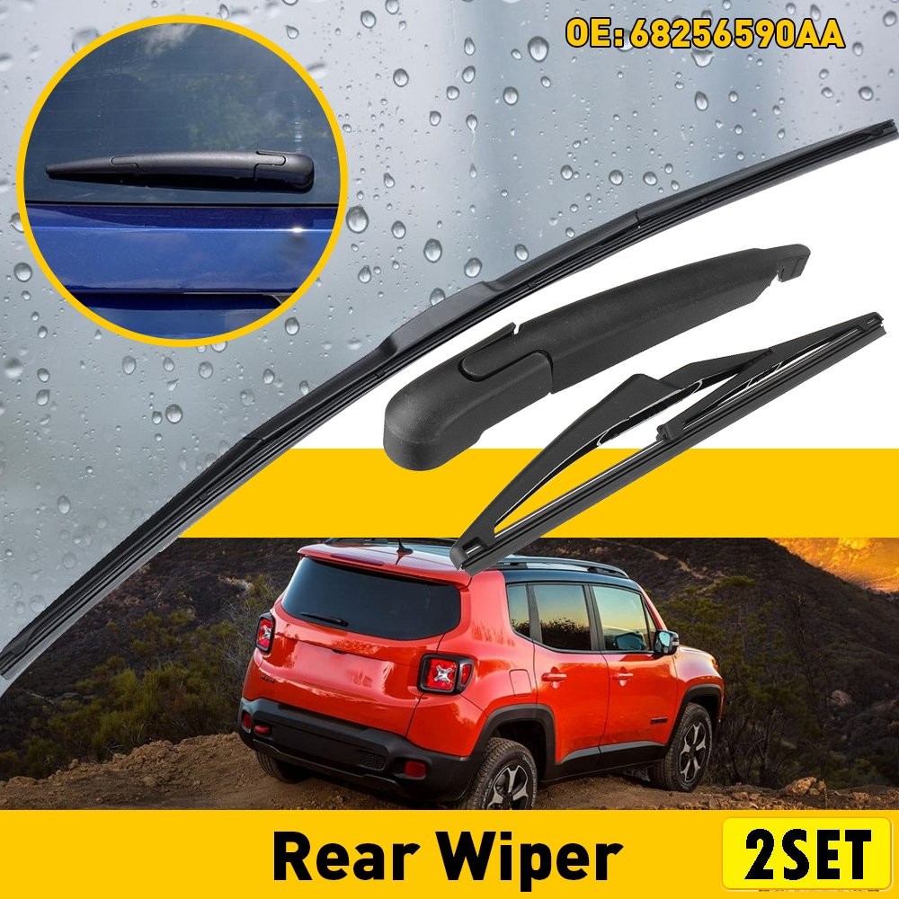 2Set Fit For 2015-2021 Jeep Renegade Rear Windshield Wiper Arm & Blade Set 68256