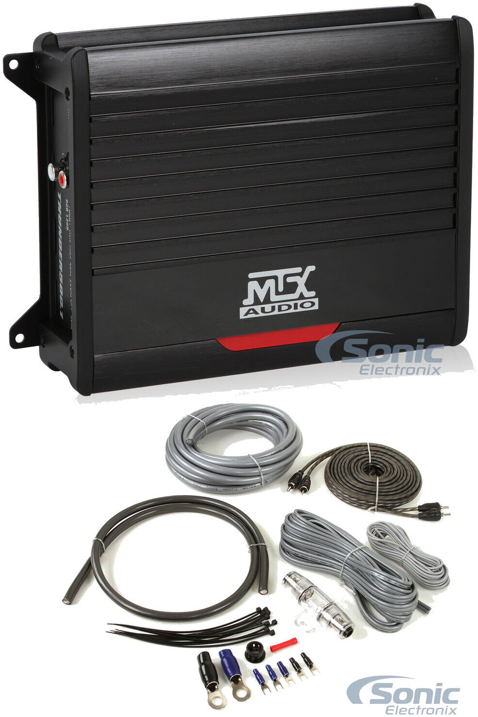 MTX THUNDER500.1 500W RMS Class D Car Audio Mono Amplifier + Amp Kit Package