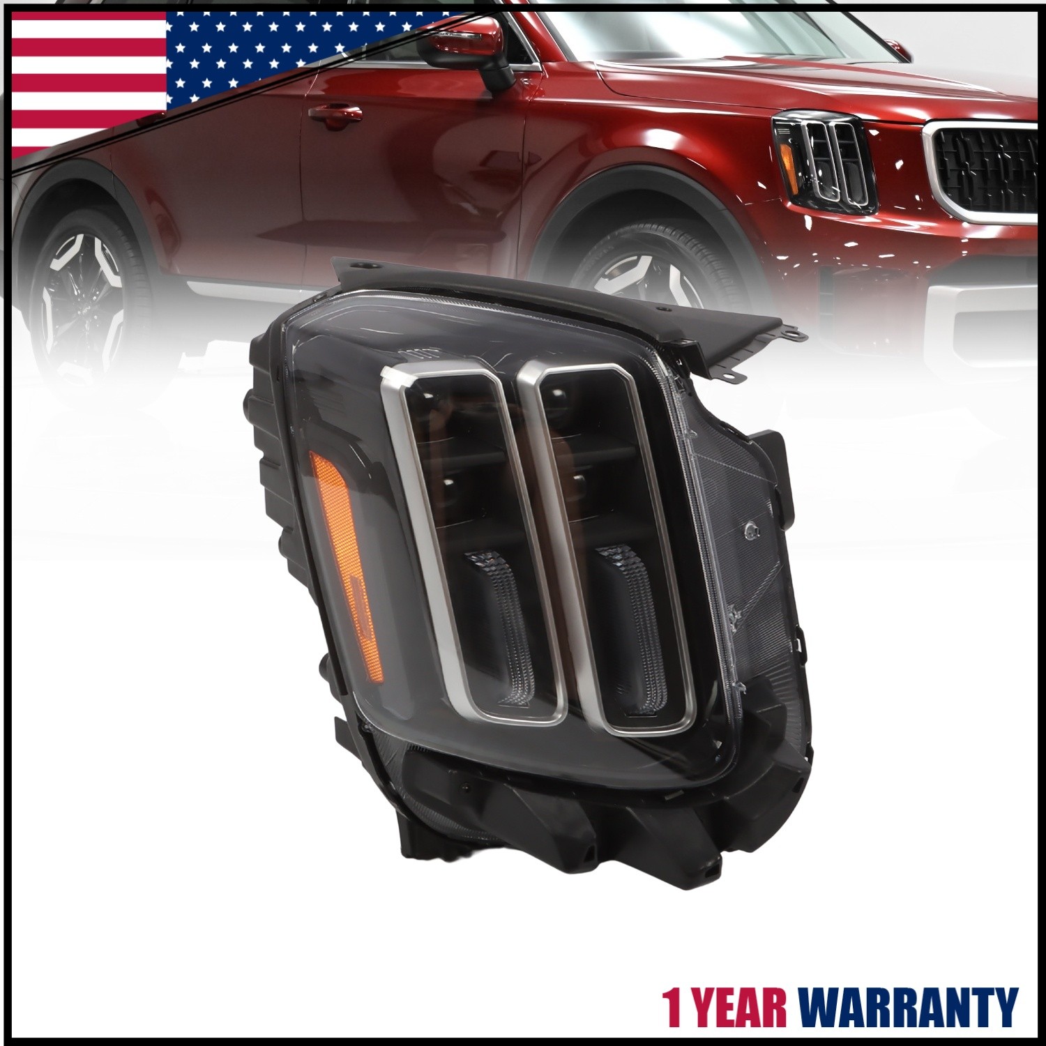 For 2023-2024 Kia Telluride Full LED Headlamp Assembly w/DRL Passenger Headlight