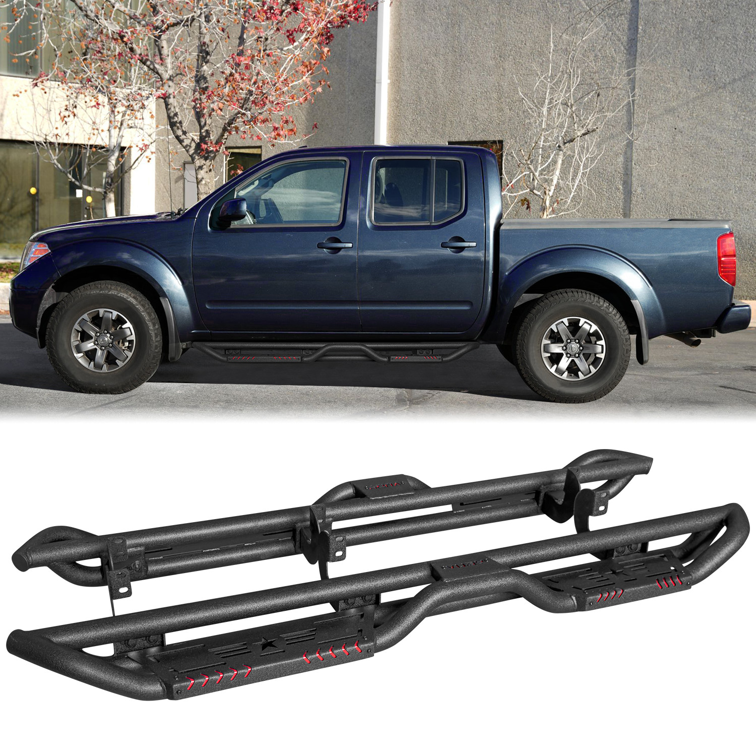 VISIDA Fits 2005-2025 Nissan Frontier Crew Cab(4-Door) Side Step Running Boards
