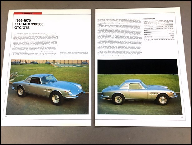 Ferrari 330 365GTC GTS Car Review Print Article with Specs 1966 1968 1970 P180 Ferrari 330 365GTC GTS Car Review Print Article with Specs 1966 1968 1970 P180