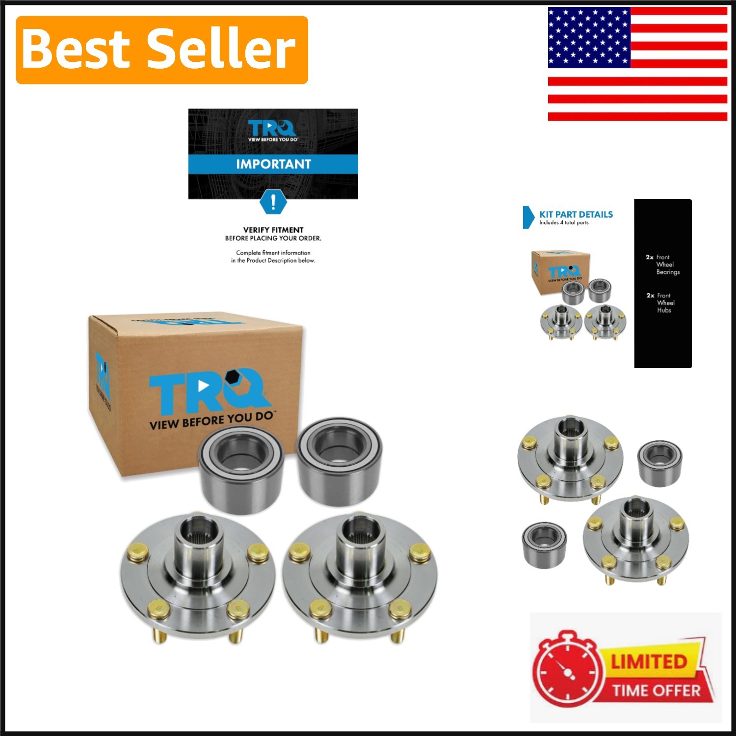 Durable Alloy Steel Front Wheel Bearing & Hub Kit for Mazda 3 2005-2013 & 5