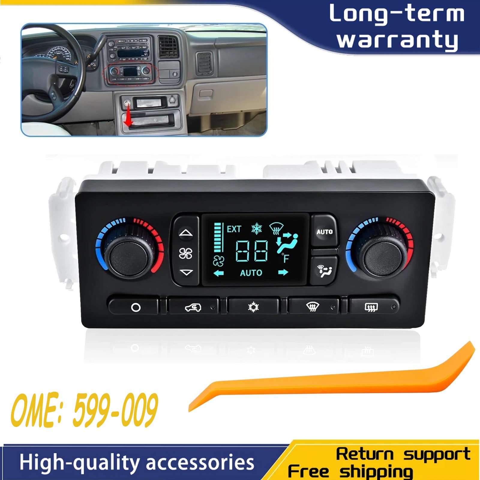 599-009 A/C Heater Climate Control Module Panel Switch for Chevy Silverado GMC