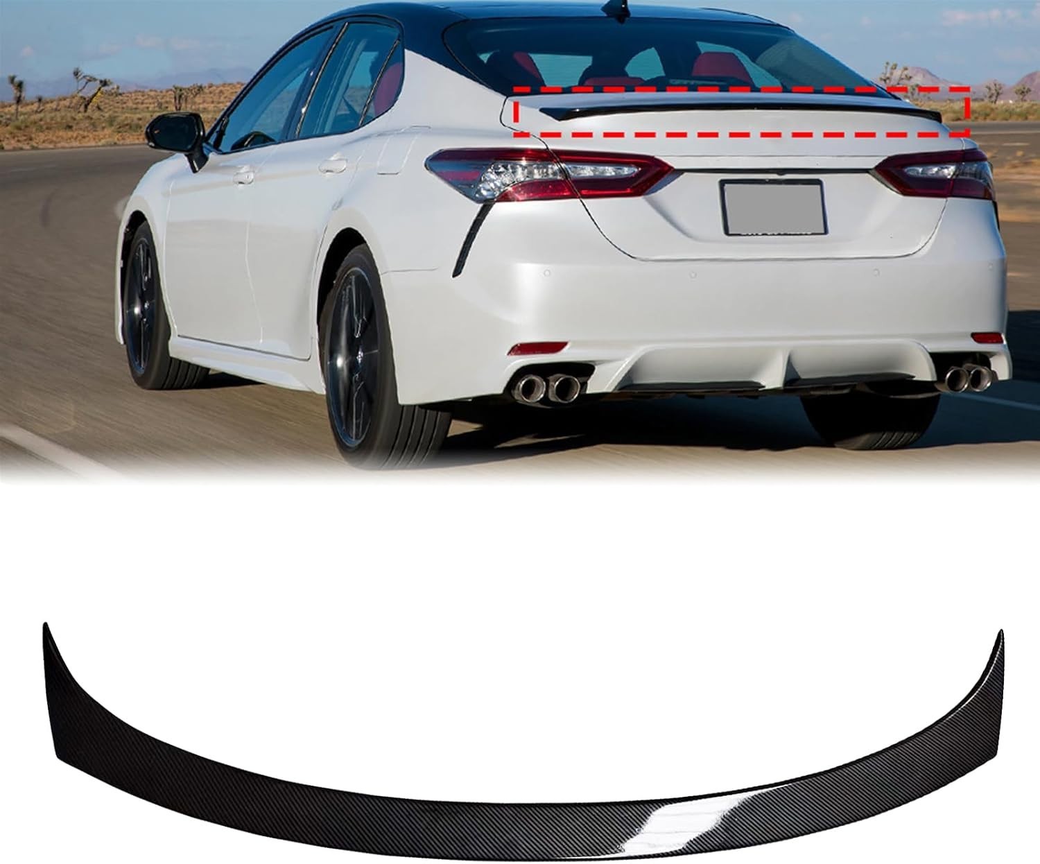 Carbon Fiber Rear Spoiler Wing fits 2018-2024 8th Gen Toyota Camry