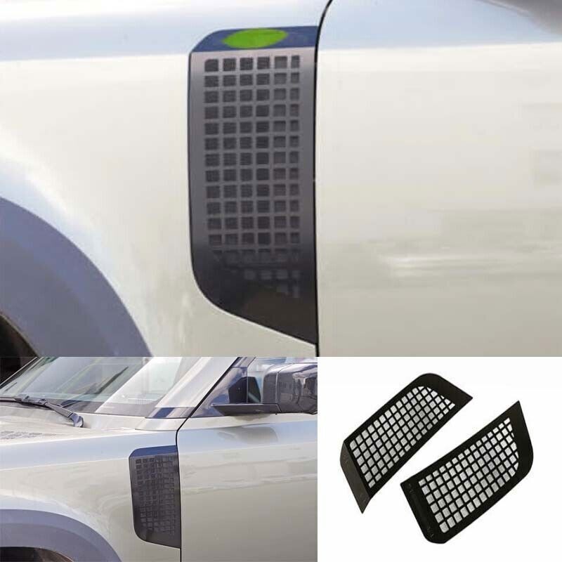 2X Side Fender Air Wing Cover Trim Black Steel 20-2023 For Land Rover Defender