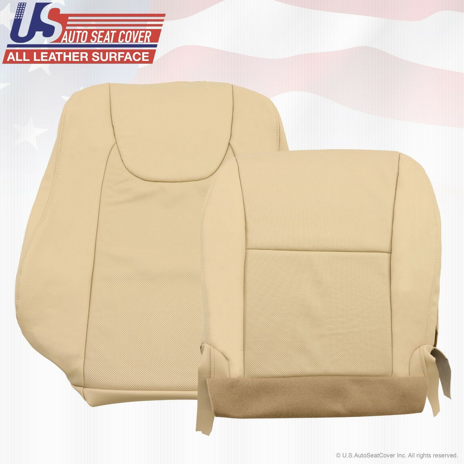 2010 to 2015 For Lexus RX350 RX450H Driver Top & Bottom Leather Seat Cover Tan