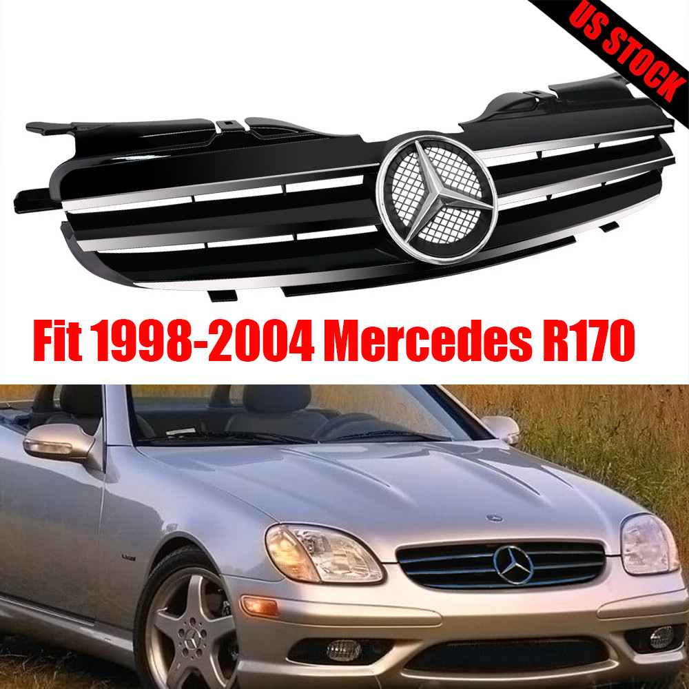 Front Grille Grill w/Emblem Fit 1998-2004 Mercedes-Benz R170 W170 SLK230 SLK320