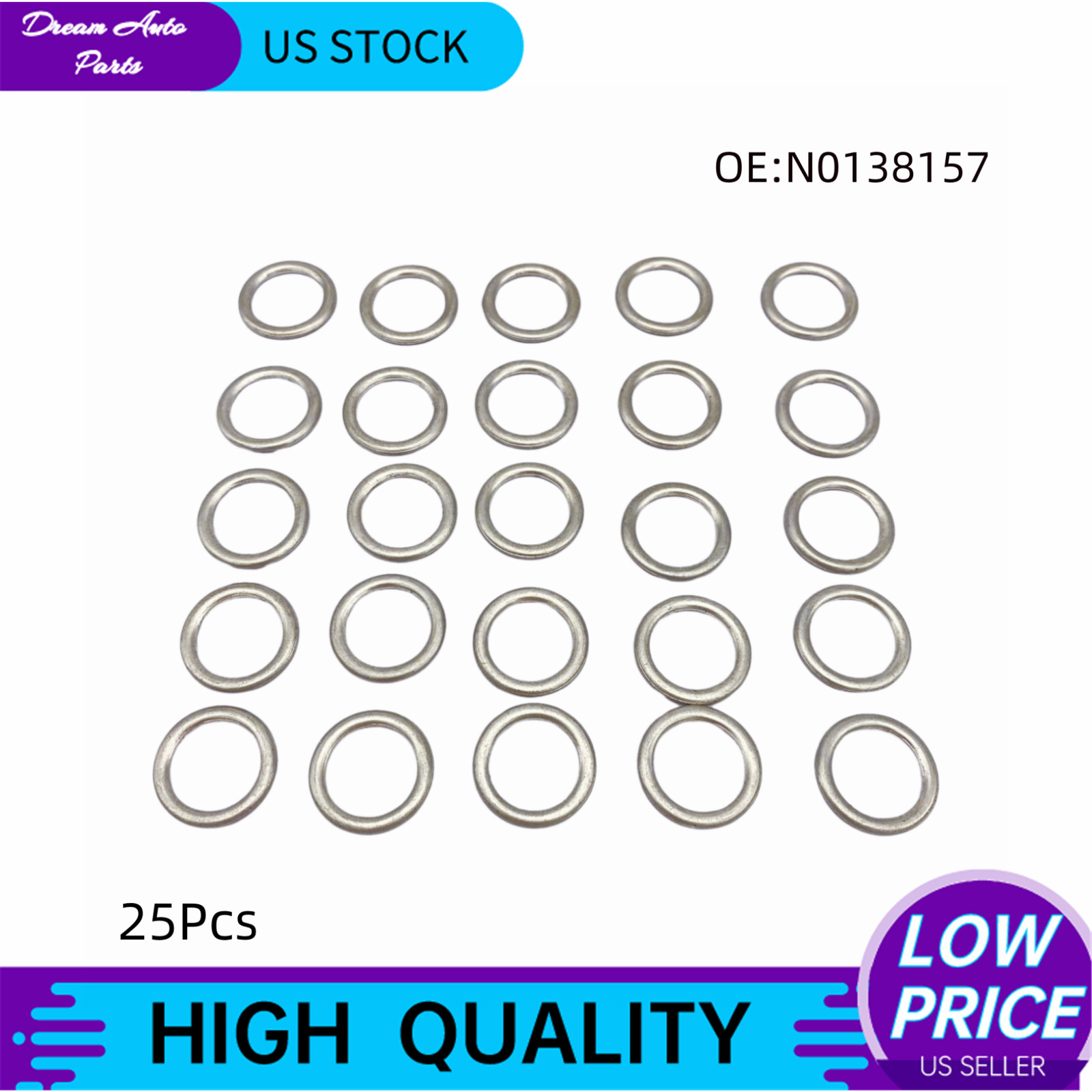 25x M14 Crush Washer Oil Drain Plug Gasket Fits For Volkswagen Audi N0138157