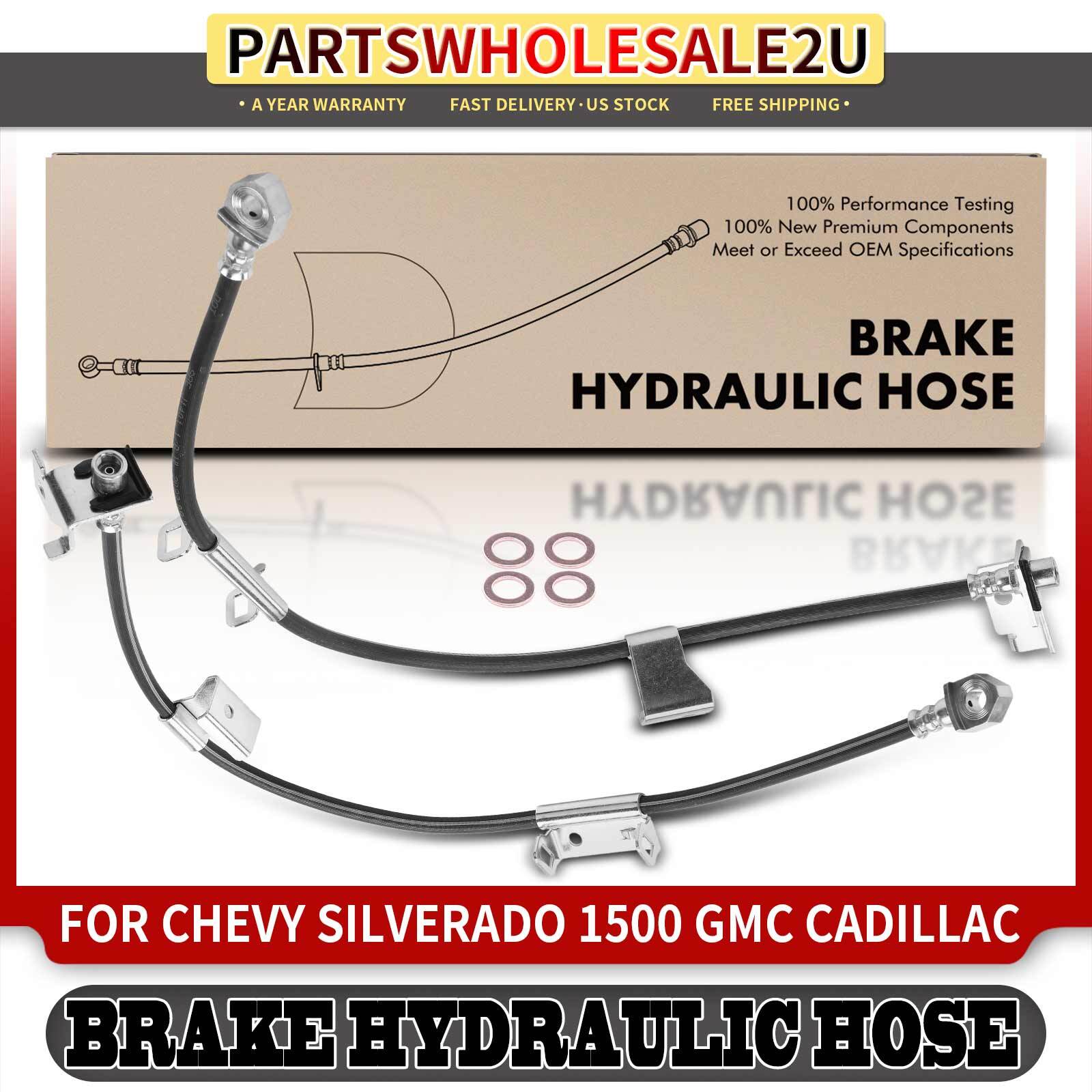 2x 27.36 in Front Brake Hydraulic Hose for GMC Sierra 1500 Chevy Silverado 1500