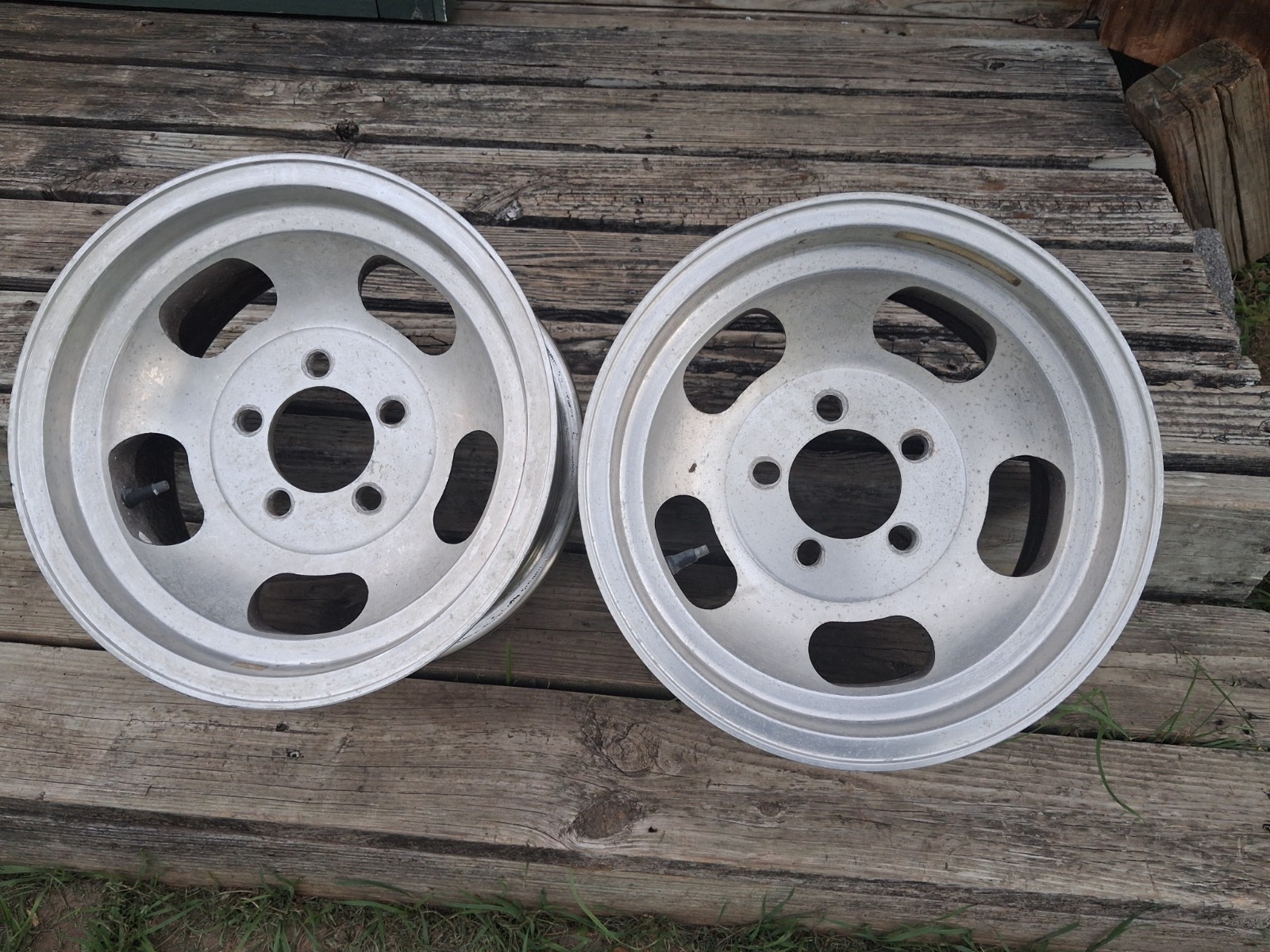 (2) 14''x 7'' Vintage Slotted Mag Wheels 5x4.75'' Made By Rockwell International