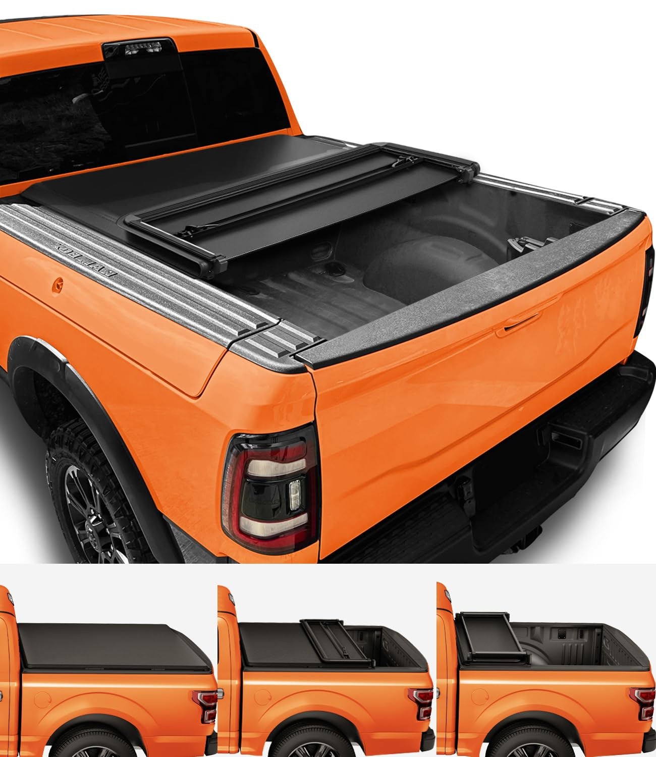 Soft Tri-Fold Tonneau Cover 2003-2026 Ram 1500 2500 3500 6.4FT Bed 76.3 RamBox