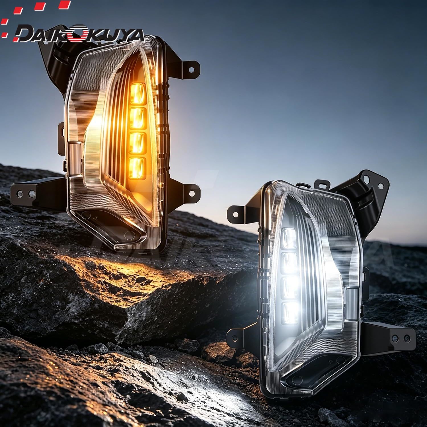 3 Colors LED Fog Light for 2022–2024 Chevy Equinox,with white DRL-Blue Night DRL