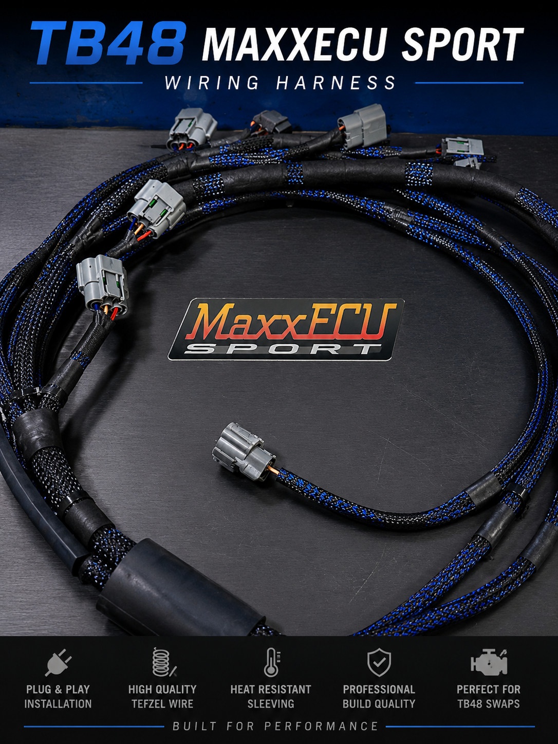 TB48 MaxxECU Sport Plug & Play Wiring Harness Nissan Patrol TB48 Custom Loom