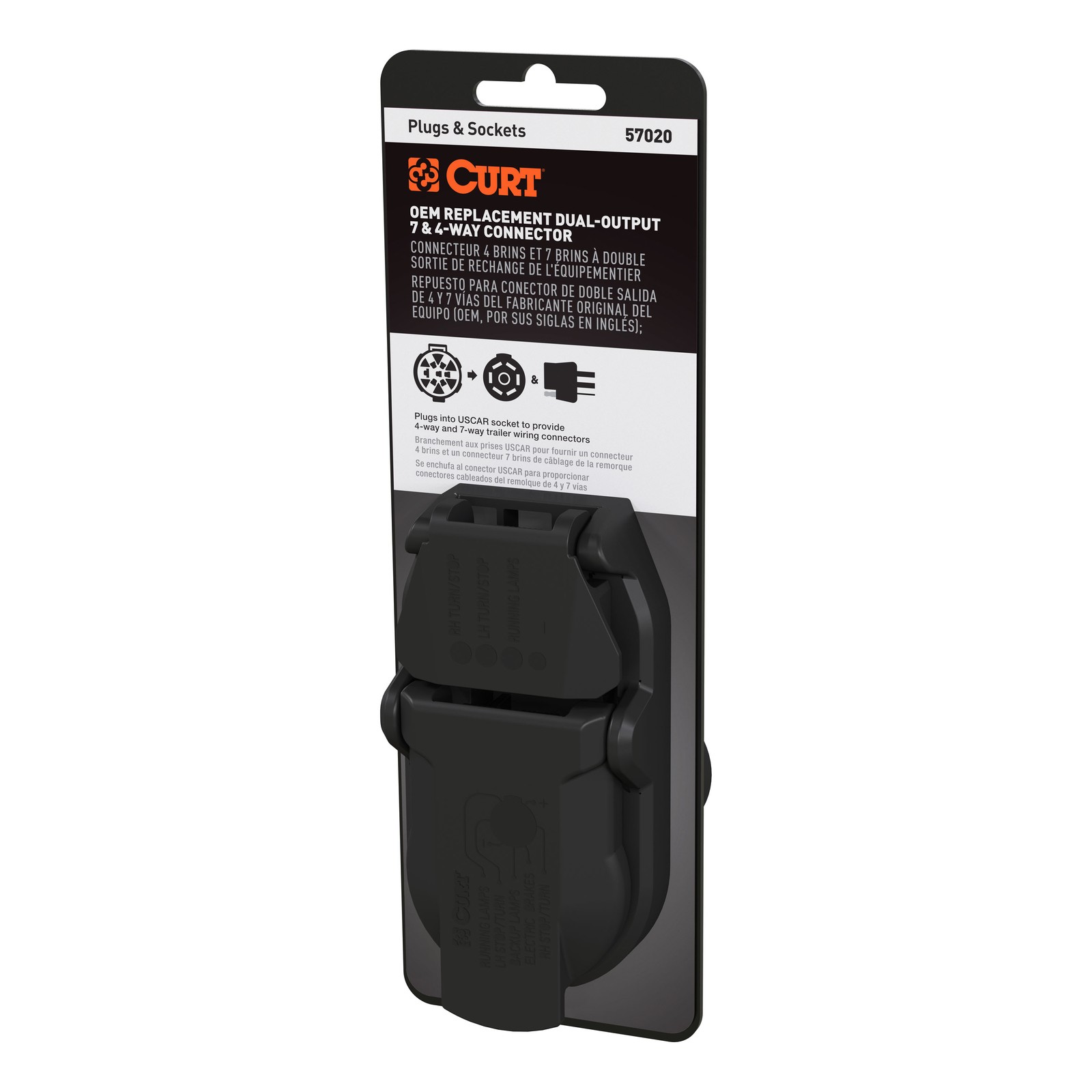 CURT 57020 OEM Replacement Dual-Output Vehicle-Side 7-Pin, 4-Pin Connectors