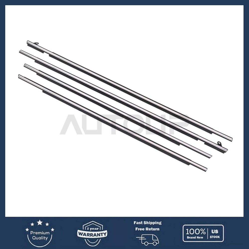 4x Outside Window Chrome Molding Weatherstrip Seal For Toyota Venza 2009-16