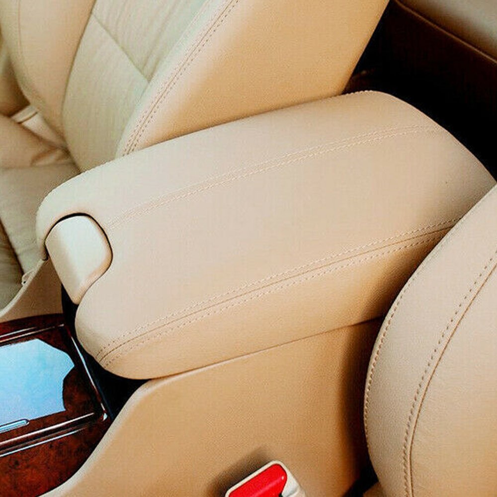 Fits 2008-2012 Honda Accord Leather Center Console Lid Armrest Cover Beige Tan