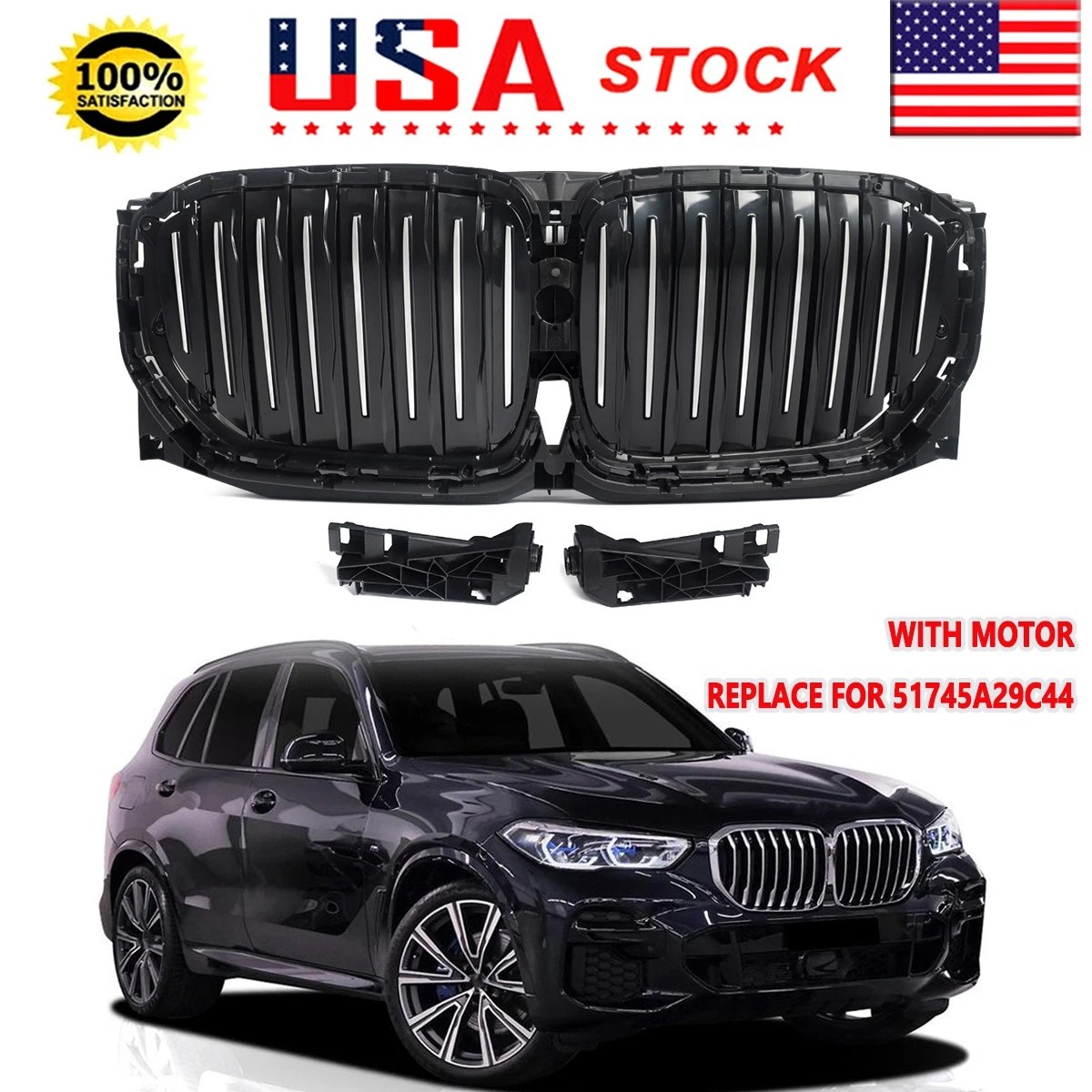 Upper Radiator Air Shutter Grille w/ Motor for 2019-2023 BMW X5 G05 51749465527