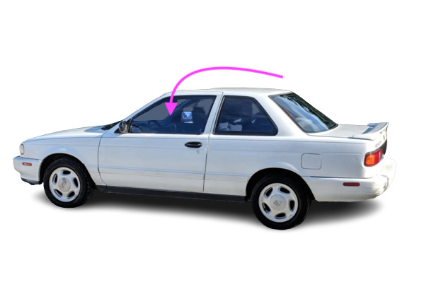 Fit: 1987-90 Nissan Sentra 2D Sedan &Hatchback Front Left Door Window Glass/Blue