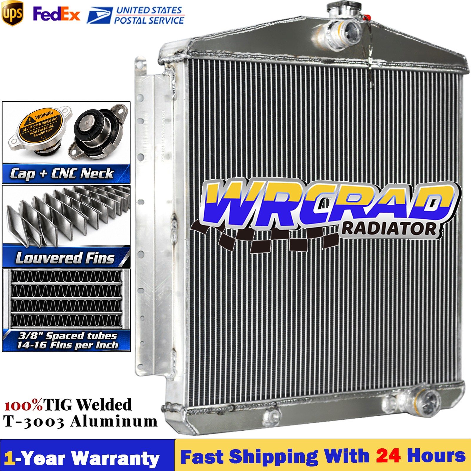 Radiator fit 1954-1956 Oldsmobile 88 98 Starfire Deluxe Chevy Conversion V8 5.3L