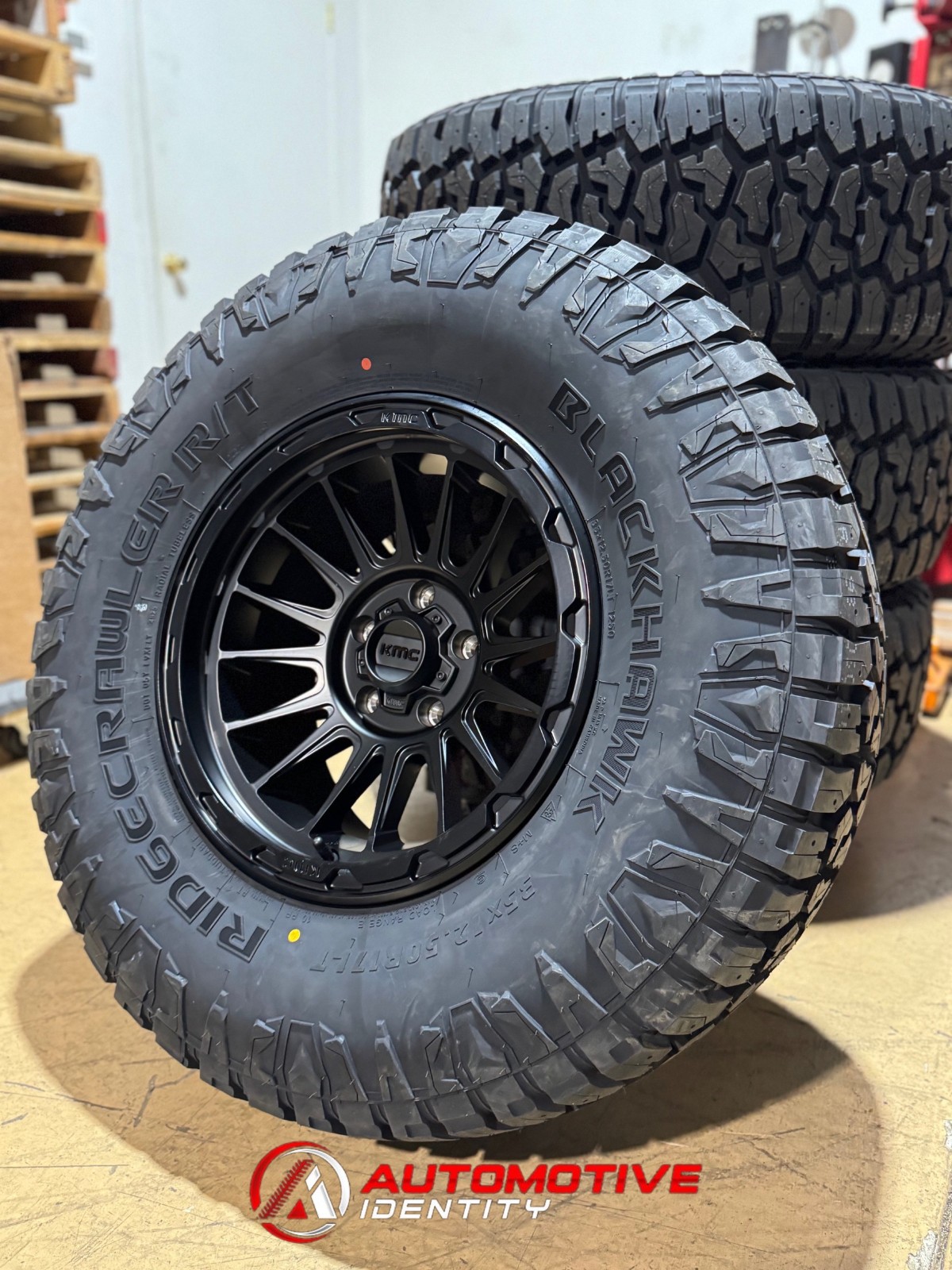 17x9 KMC KM542 Impact Black Wheels 35\