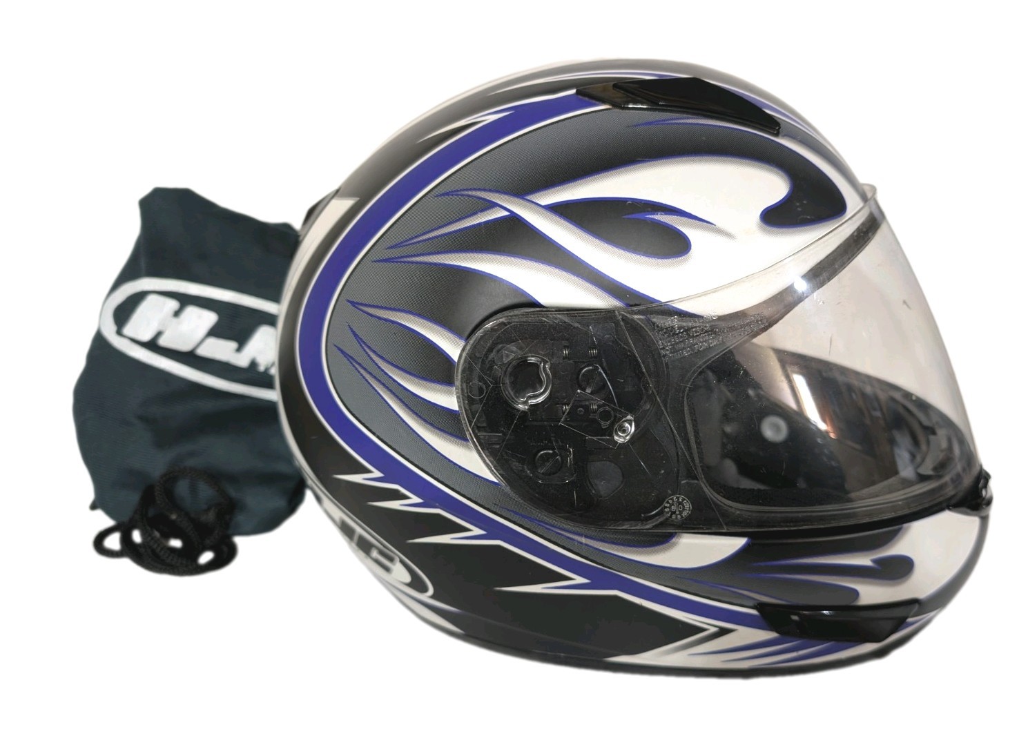 HJC CL-15 Session Black/Gray/Blue/White  Motorcycle Helmet  M Snell approved DOT