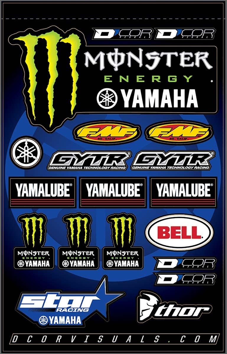 Racing Decal Sheet 12 Mil Vinyl for Yamaha Dirt Bikes - 19\