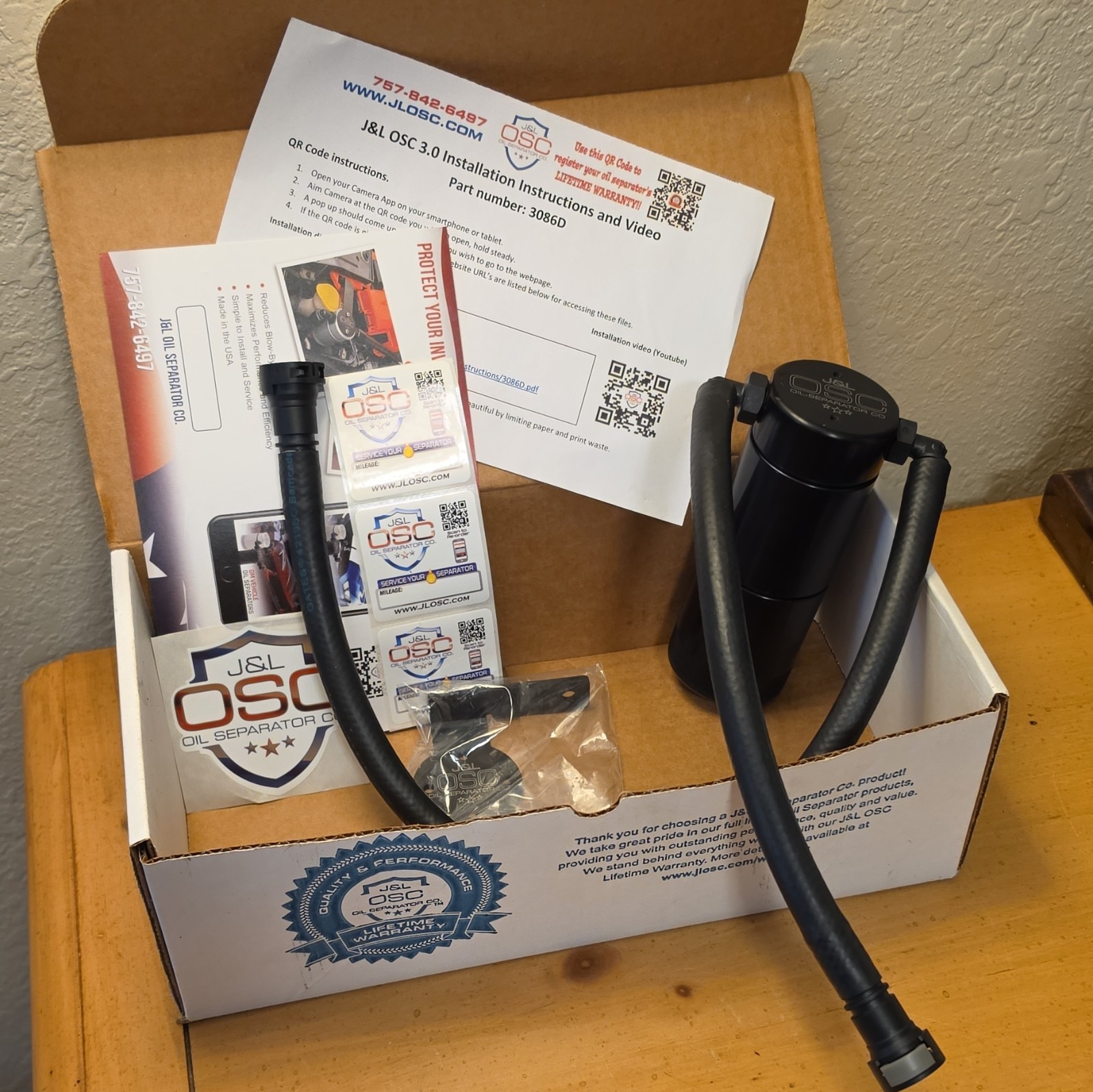 J&L Oil Separator Co. 3.0 Oil Separator (Driver Side) (Part Number: 3086D)