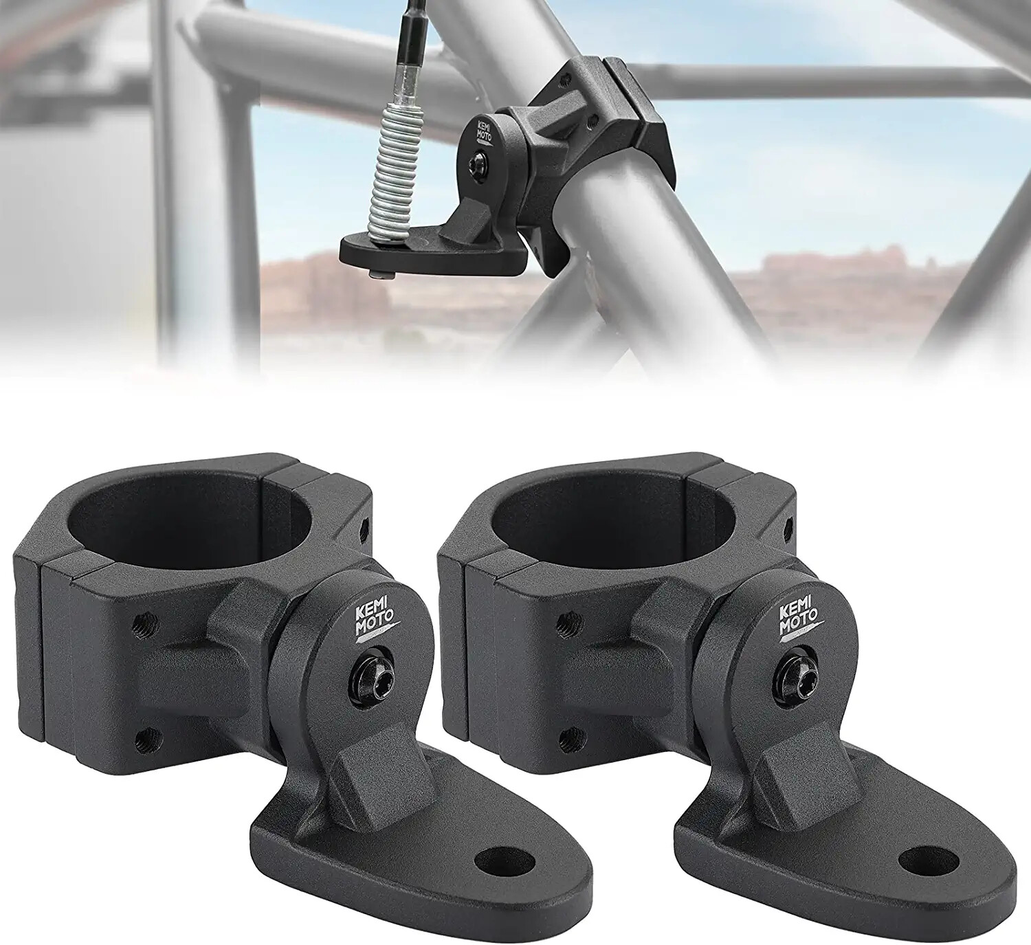 KEMIMOTO Pair Whip Flag Mount Brackets Holder 1.75