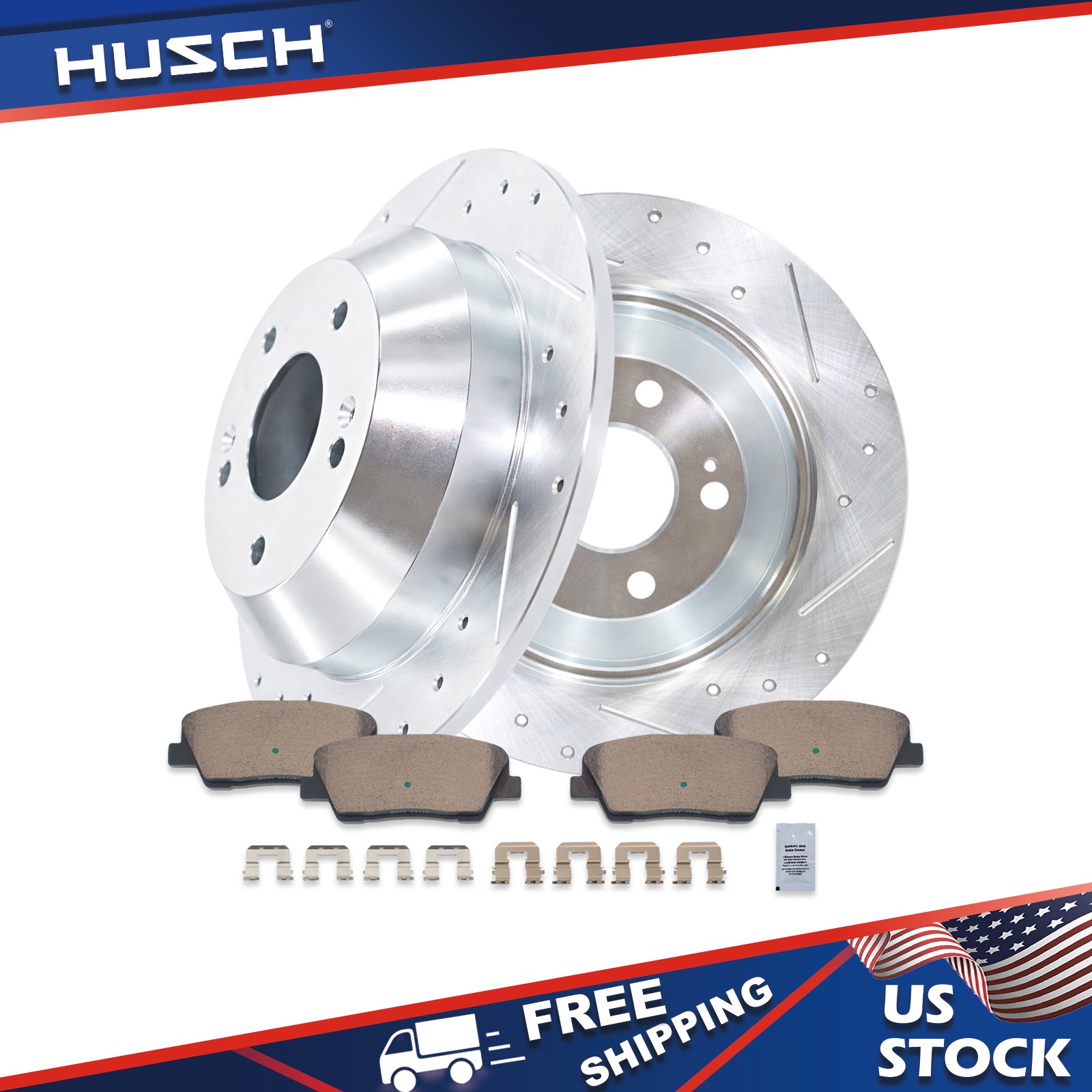 11.89 inch Rear Drilled Rotors Brake Pads for Hyundai Santa XL FE Kia Sorento