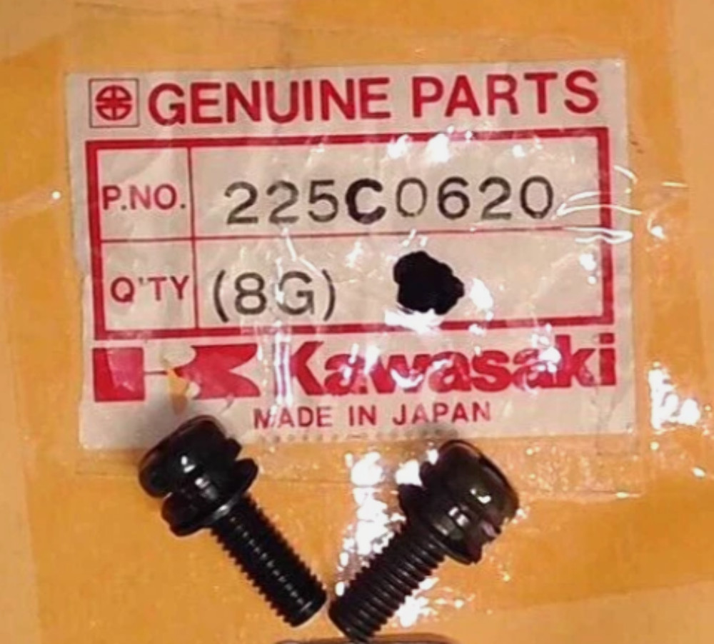 QTY 9 | Kawasaki KLF KSF KVF KLT NOS 6x20 Pan Head Screw 225C0620