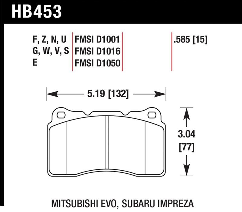 Hawk Performance HB453N.585 HP Plus Crossover Street/Motorsport Brake Pads Hawk Performance HB453N.585 HP Plus Crossover Street/Motorsport Brake Pads
