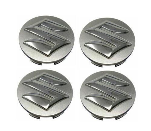 4x54mm Suzuki Swift Vitara SX4 Grey Wheel Cover Hub Center Caps Emblems Badges