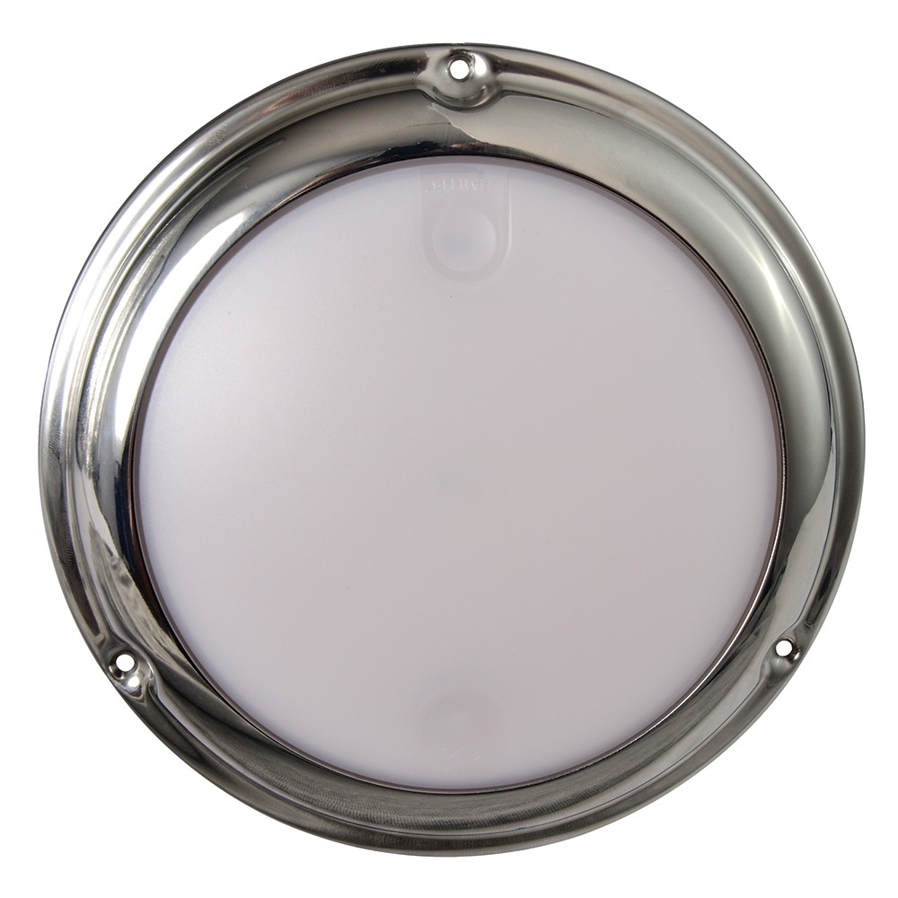 Lumitec Touch Dome LED Light Polished Stainless 2-Color White/Red Dimming 101098