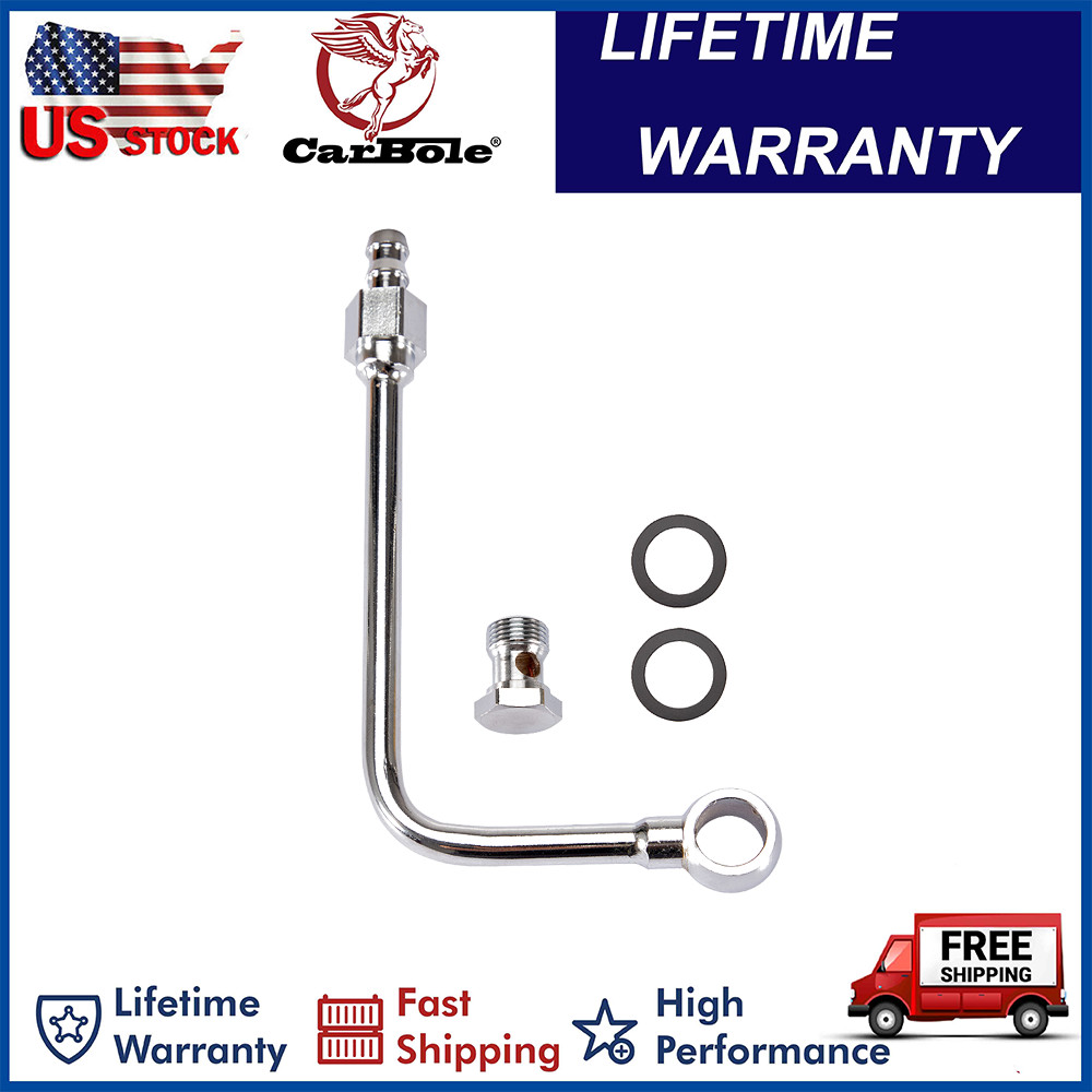 For Edelbrock 8126 Chrome Fuel Line For Performer Thunder AVS Carb 3/8