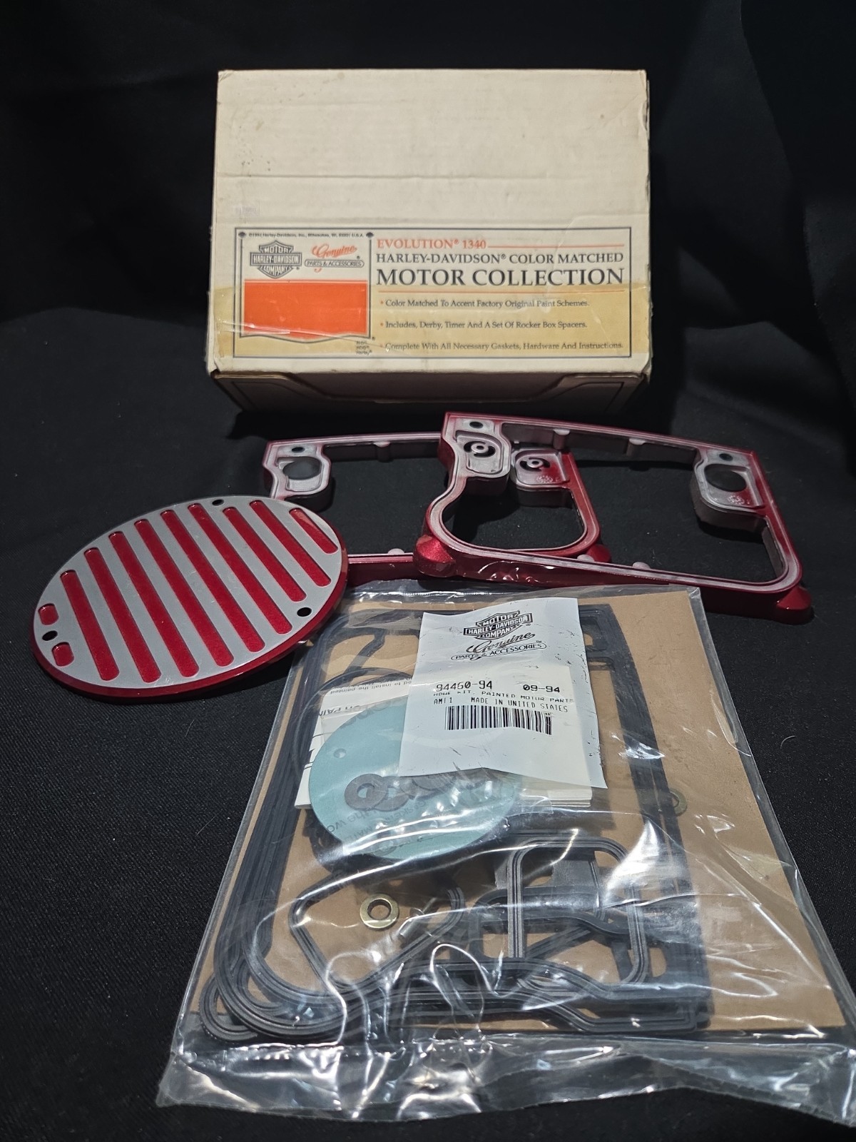 NOS Harley Davidson Evo 1340 Victory Red Derby, Rocker Color Matched Collection NOS Harley Davidson Evo 1340 Victory Red Derby, Rocker Color Matched Collection